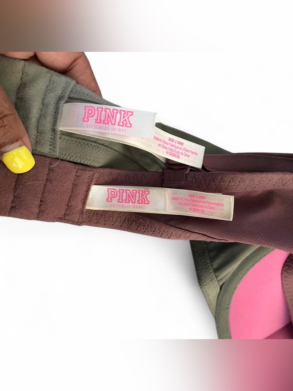 Two Victoria's Secret Camo Push-Up Bra and mauve bar with Rose Lace - Picture 3 of 3